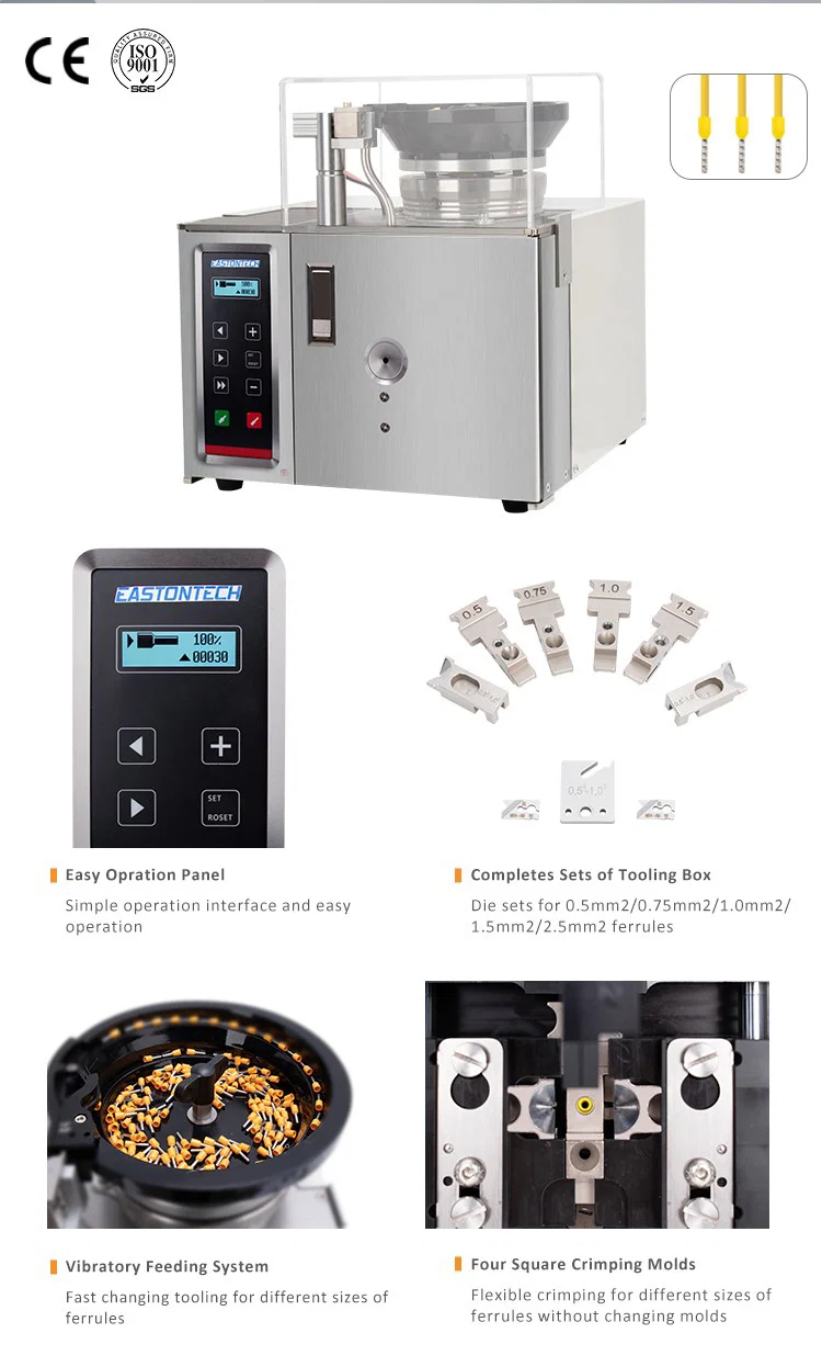 Crimpmaschine für lose Rohranschlüsse, Crimpmaschine für lose Isolatoren, Drahtband- und Crimpmaschine, Europäische Pressemaschine mit einem Anschluss