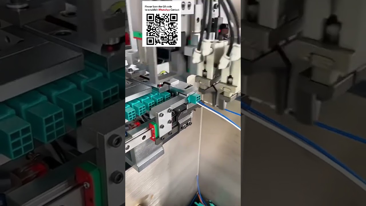 Vollautomatische Crimp-Maschine für Kabelenden mit Gehäuseeinsatz – Smarte Fertigungsautomation