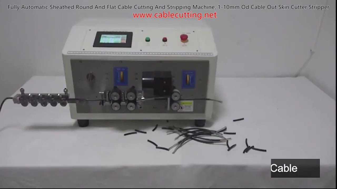 Fully Automatic Sheathed Round And Flat Cable Cutting And Stripping Machine, 1 10mm Od Cable Out Ski